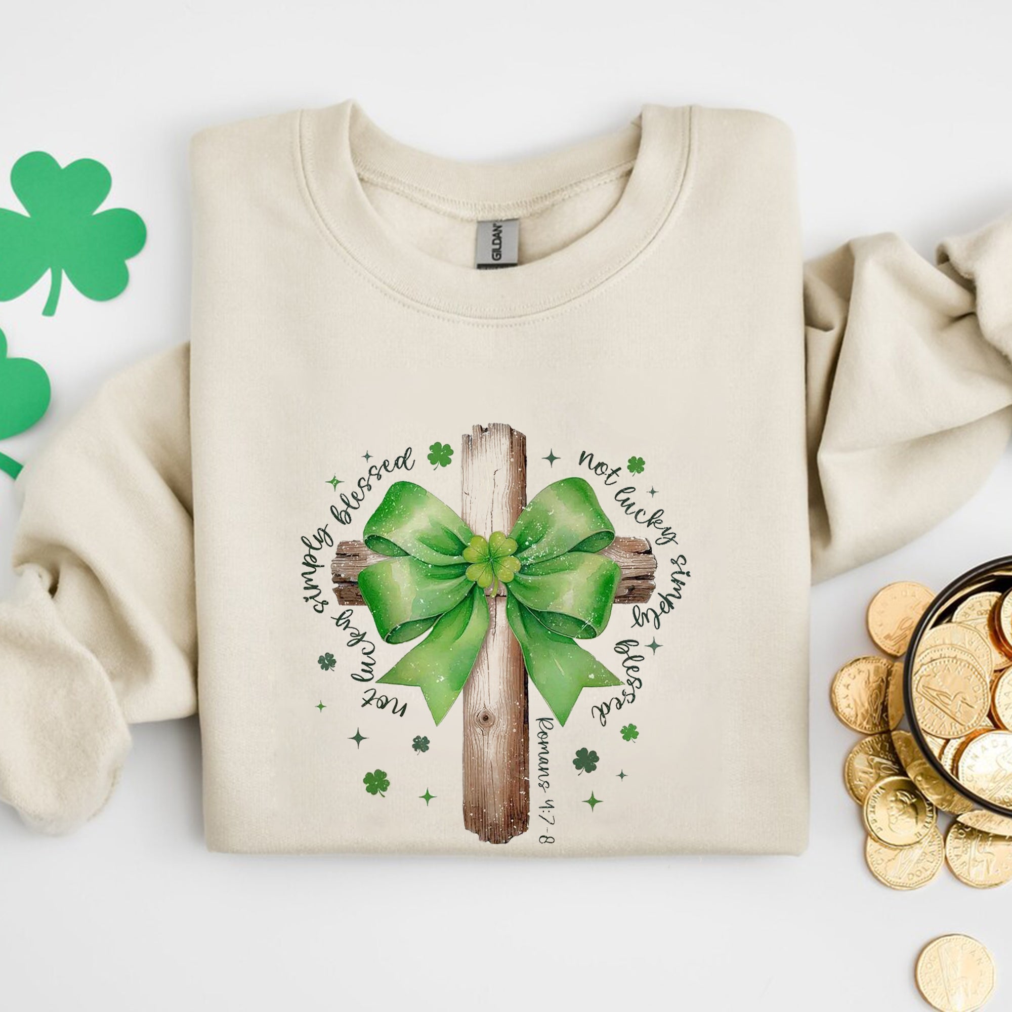 God Christian Shirt, St. Patrick's Coquette Bow Shirt, St Patricks Gift for Christian. ILAF36